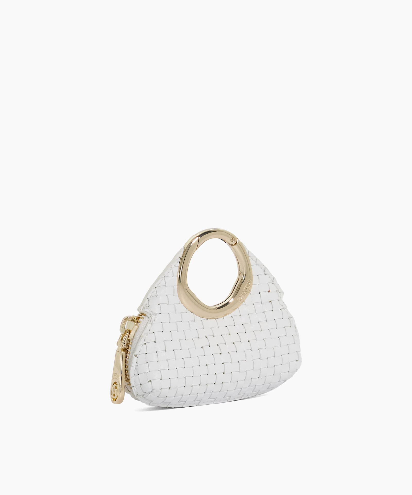 Spend Circular Clip Bag Charm - white