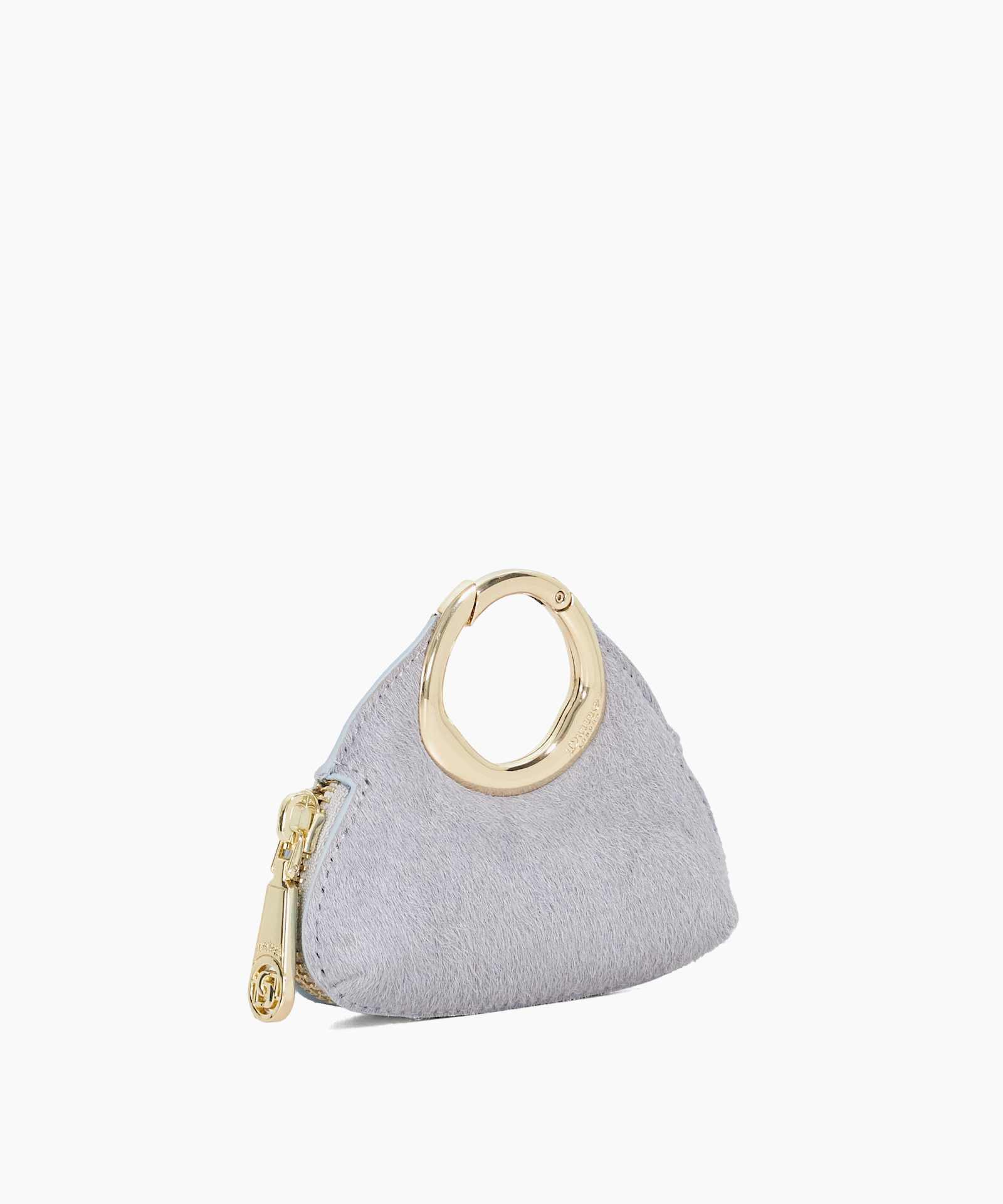 Spend Circular Leather Clip Bag Charm - blue