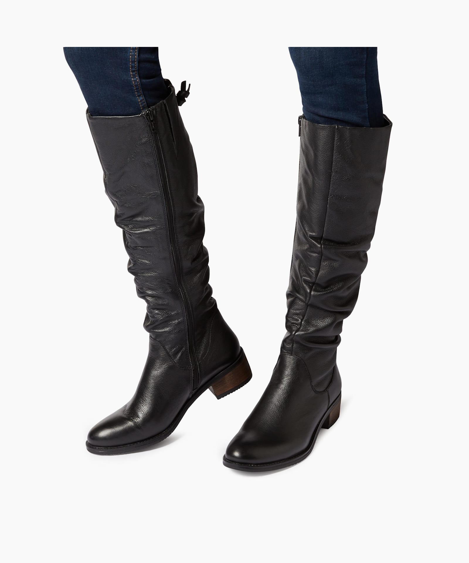 ruched boots flat