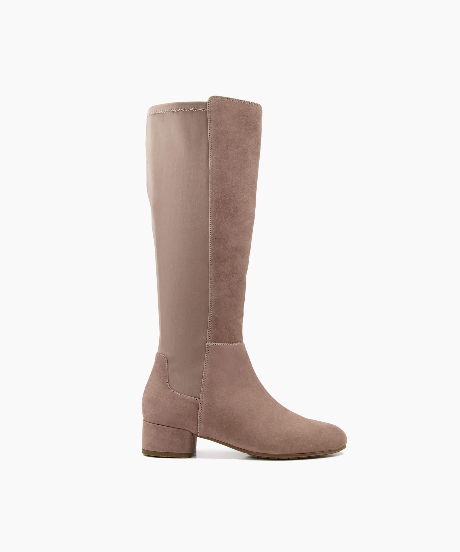 taupe stretch boots