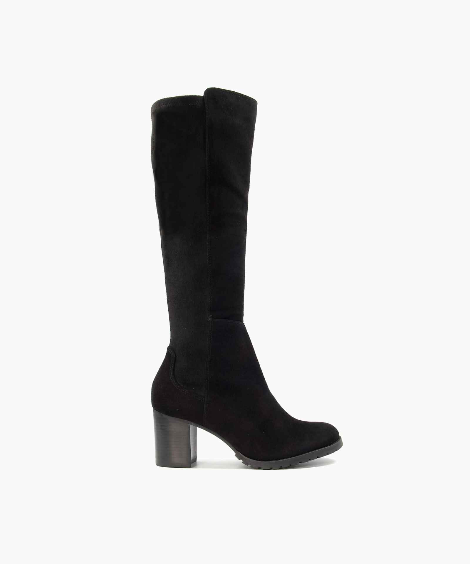 dune long black suede boots