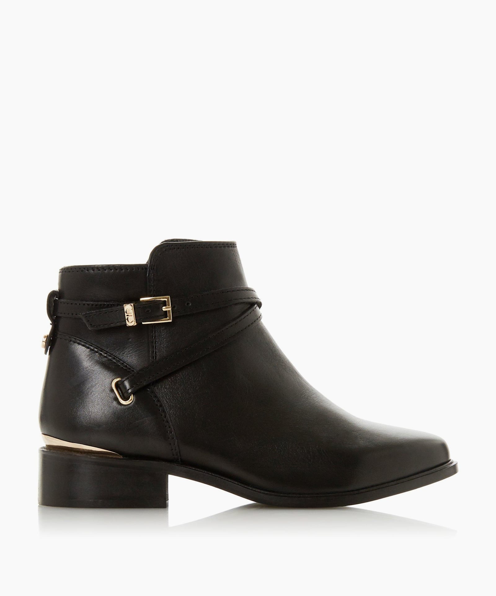 dune black flat ankle boots