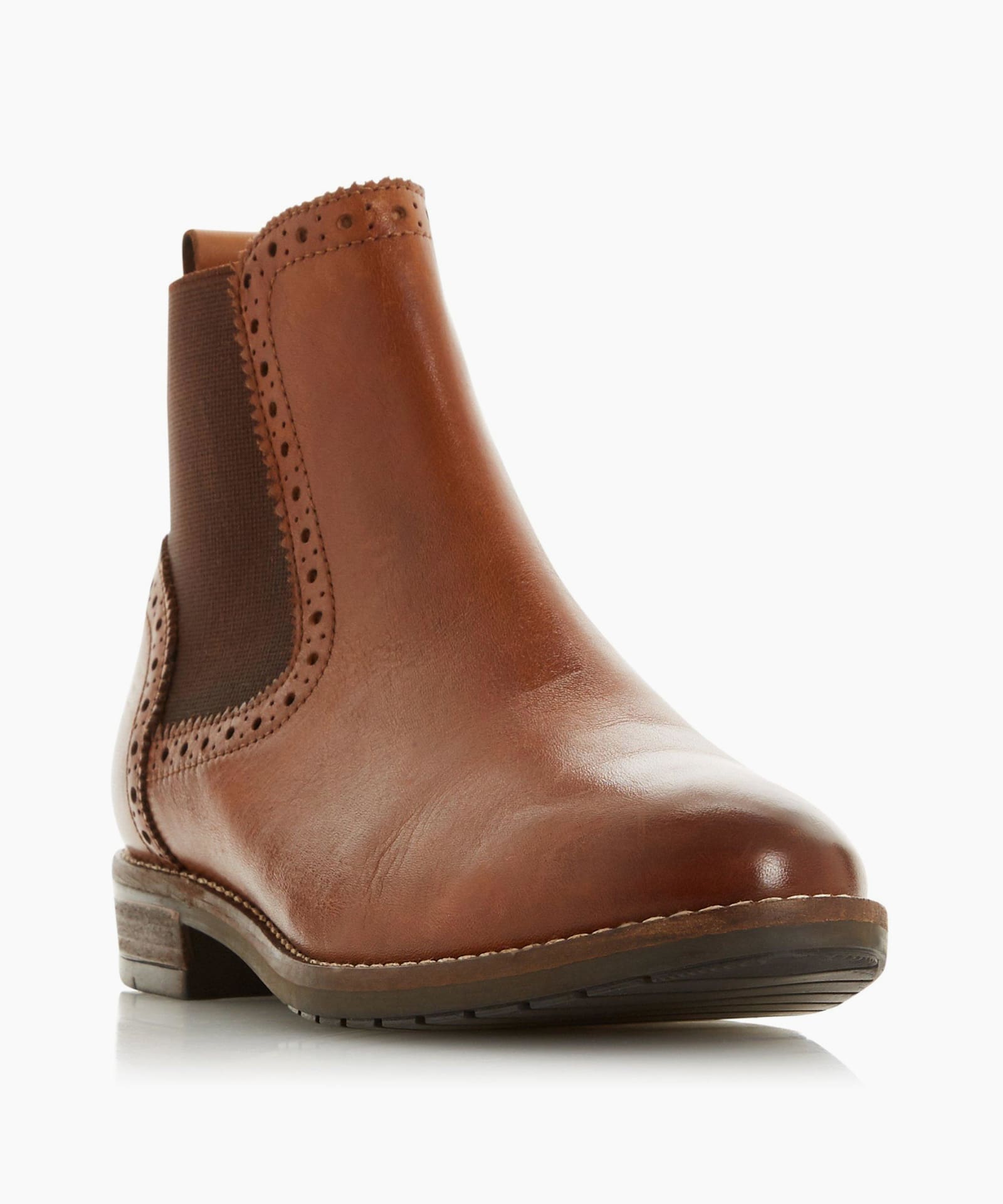 dune quentons brogue chelsea boots tan