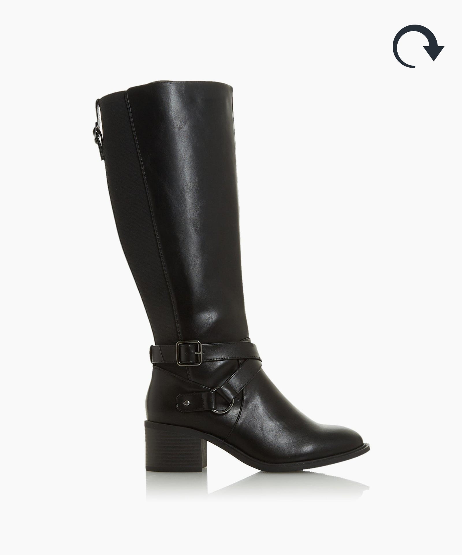 dune ladies long black boots