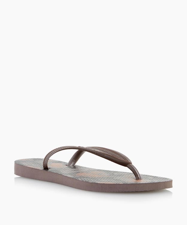 Animal Print Flip Flops - Purple
