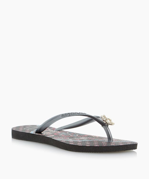 Charm Flip Flops - Black