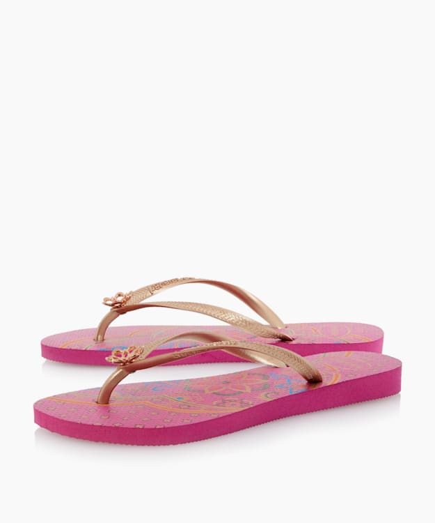 Charm Flip Flops Pink, Havaianas Slim Charm Flip Flops Dune London