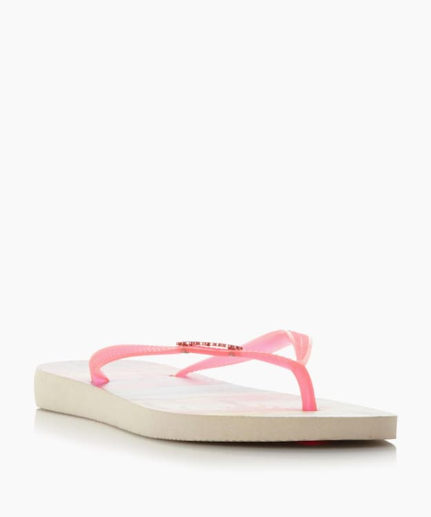 Fluoro Jelly Flip Flops  - Pink