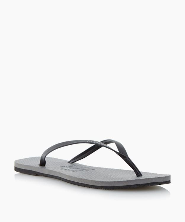 Leather Flip Flop - Grey