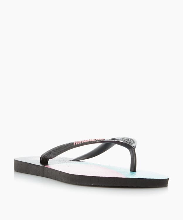 Colour Block Flip Flop - Black