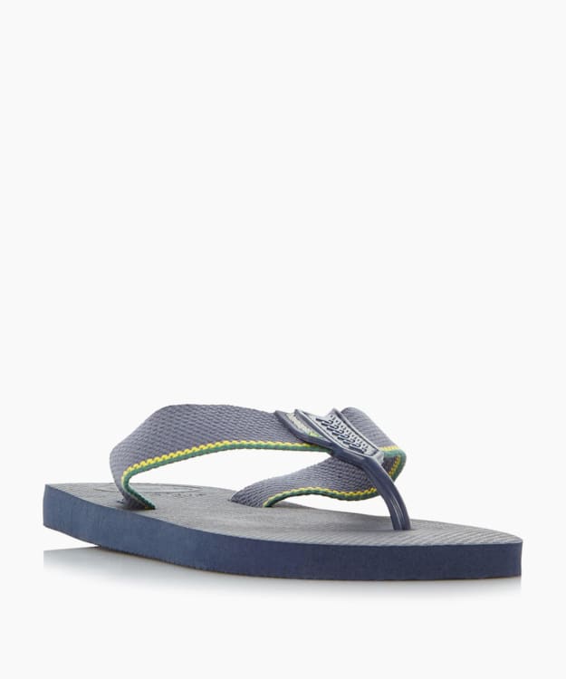 Woven Strap Flip Flops - Navy