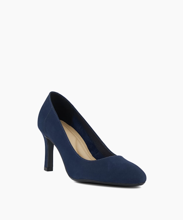 Navy blue court shoes best sale mid heel