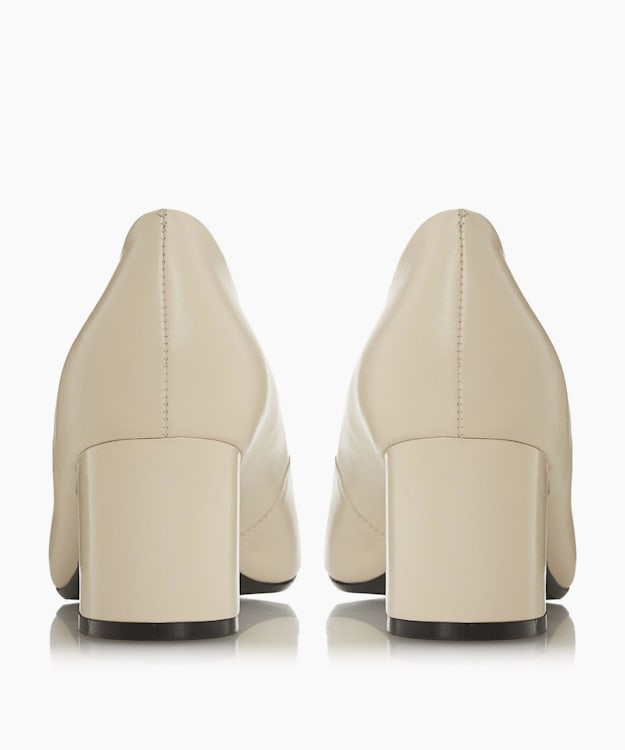 cream block heel court shoes