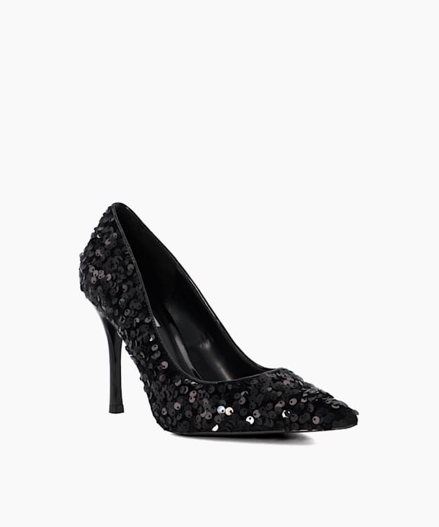 Black sequin best sale kitten heels