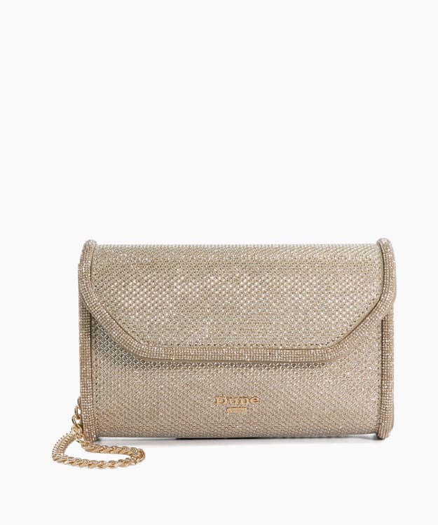 Dune store gold clutch