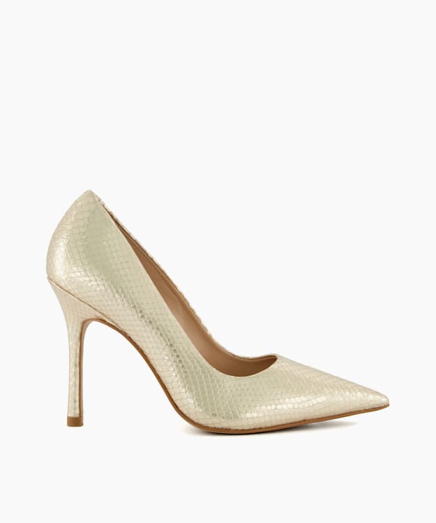 Metallic gold outlet court shoes