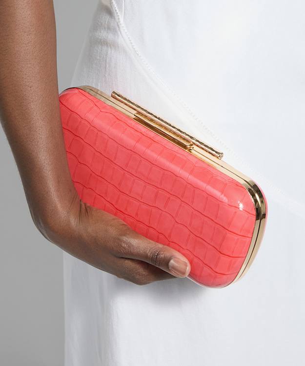 Body Coral, Structured Chain Strap Clutch Bag | Dune London