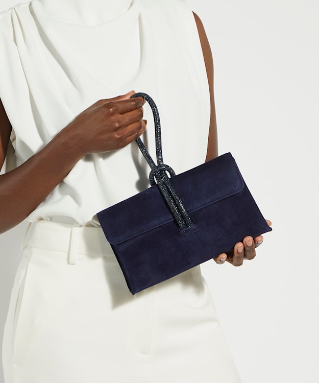 Brynie Navy Diamante Loop Handle Grab Bag Dune London