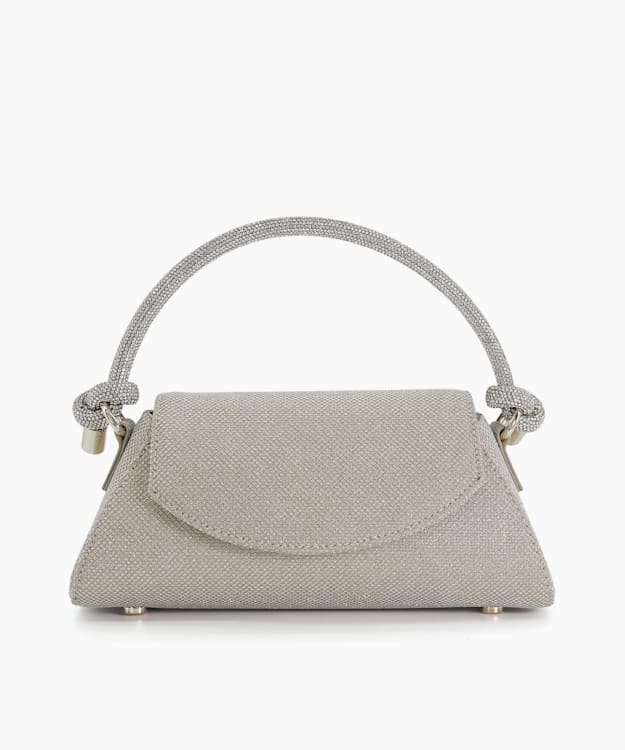 Brynley Gold, Metallic Diamante-Knot Grab Bag | Dune London