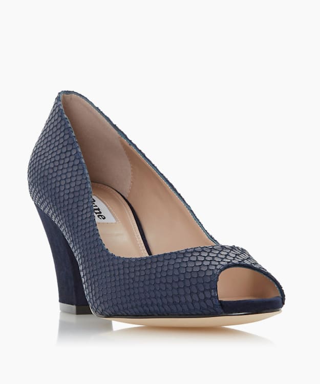 dune peep toe heels