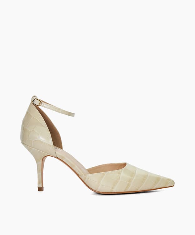 Dune hot sale white heels