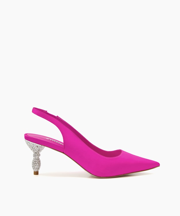 Ladies pink heeled sales shoes