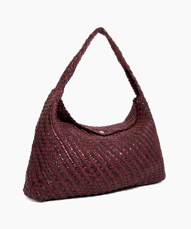 Deliberate Xl Purple, Extra Large Woven Shoulder Bag | Dune London