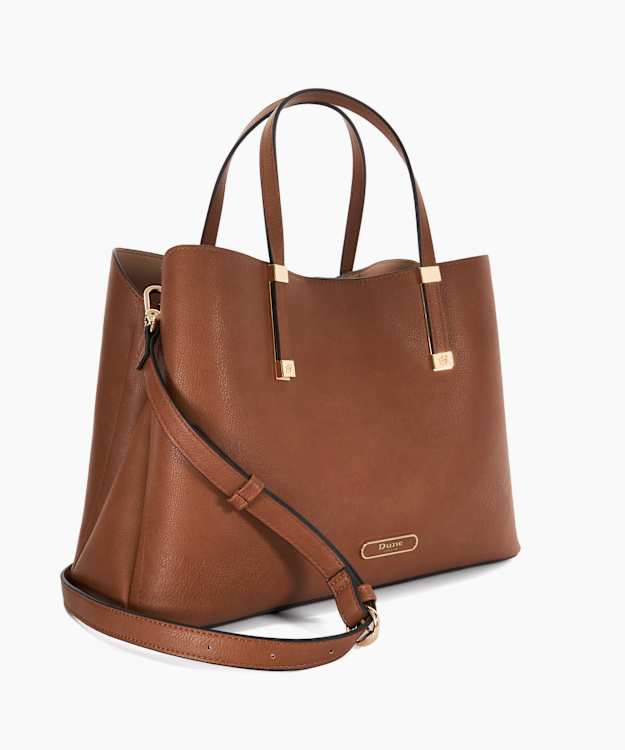 Dorry Tan Branded Hardware Tote Bag Dune London