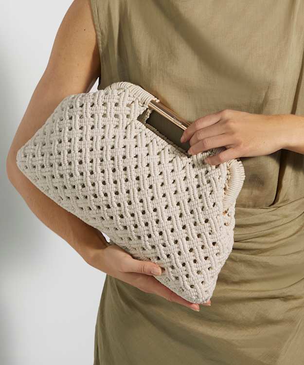 Elsabeth Cream, Raffia Bag With Gold Handles | Dune London