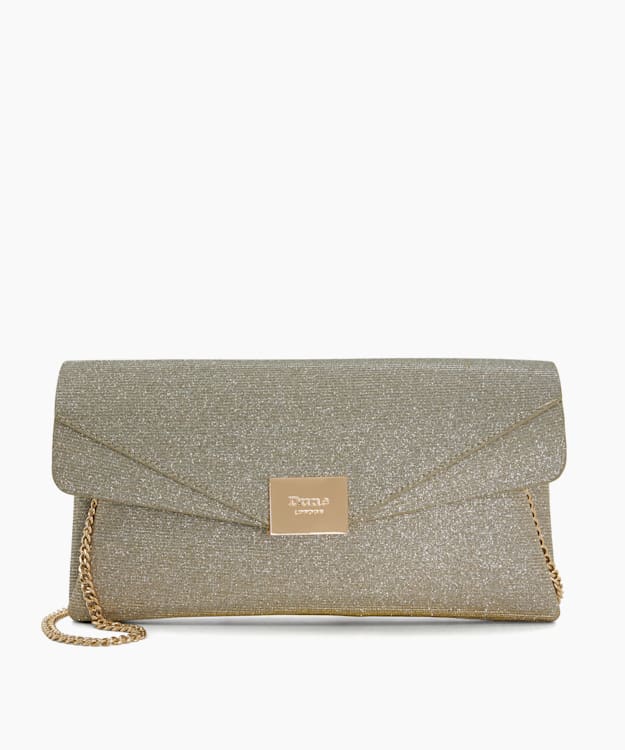 Evangelo Gold, Metallic Envelope Clutch Bag | Dune London