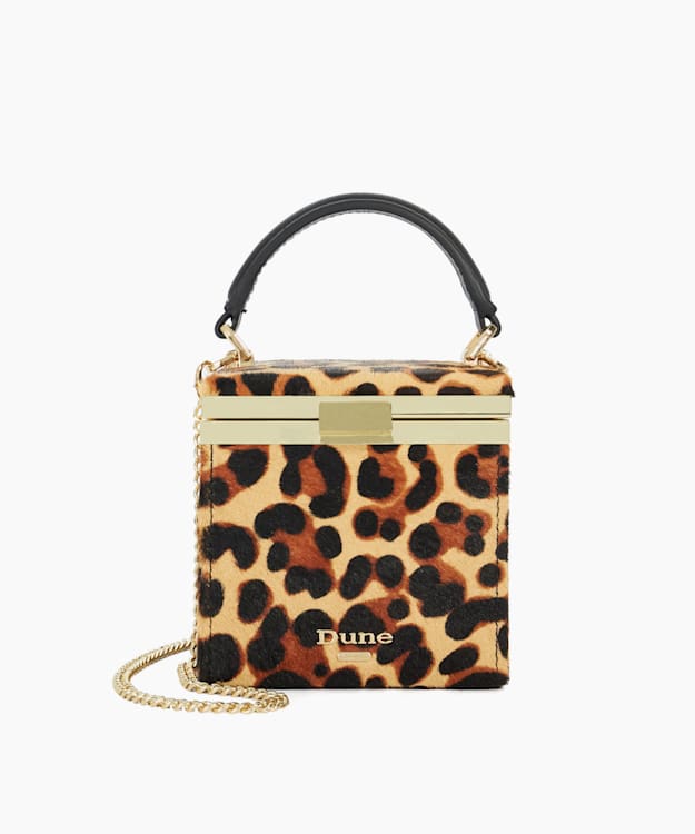 Dune leopard print bag sale