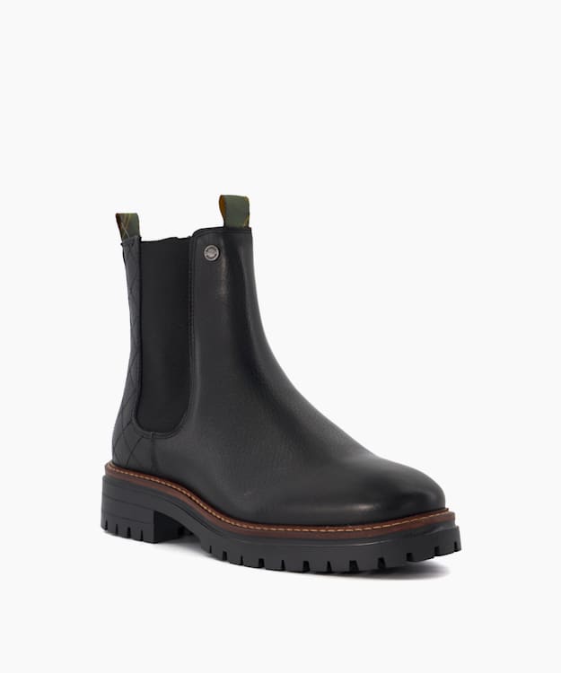 Evie Black Leather Chelsea Boots Dune London