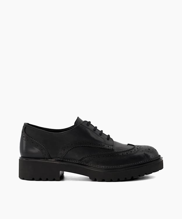 Florian Black, Cleated-Sole Leather Brogues | Dune London