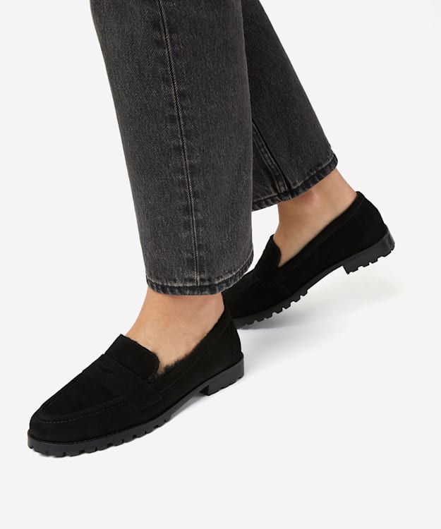 Faux fur lined on sale loafers