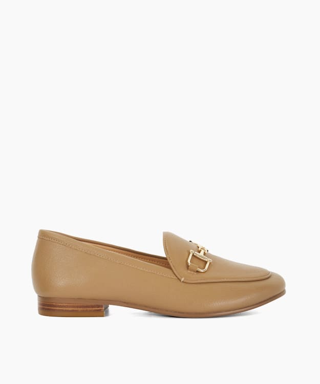 Glair Caramel, Chaussures à mors en cuir caramel Dune London