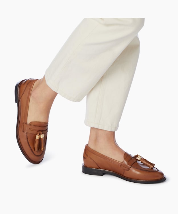 dune tan loafers