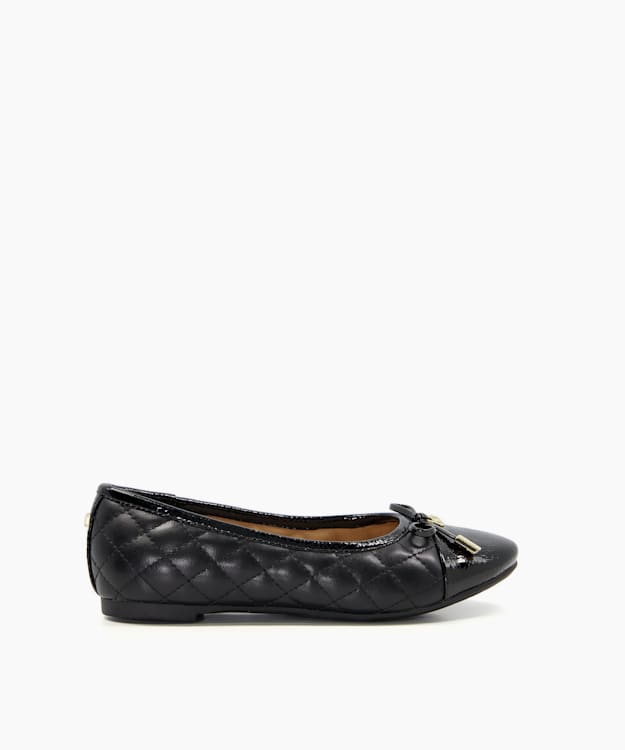 Black quilted 2024 ballet pumps