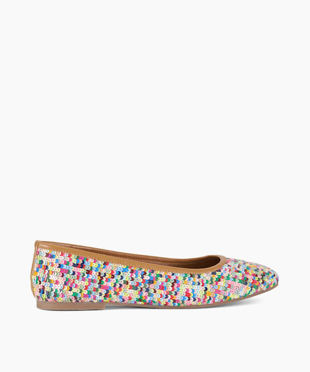 Highlite Multi, Sequin Ballet Flats | Dune London