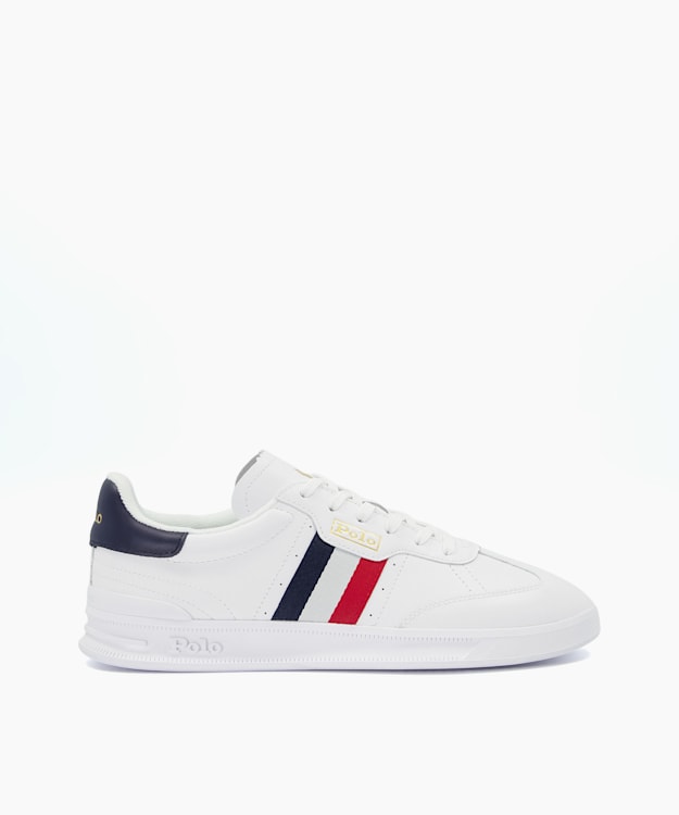 Htr Aera White, Court Leather Lace-Up Trainers | Dune London