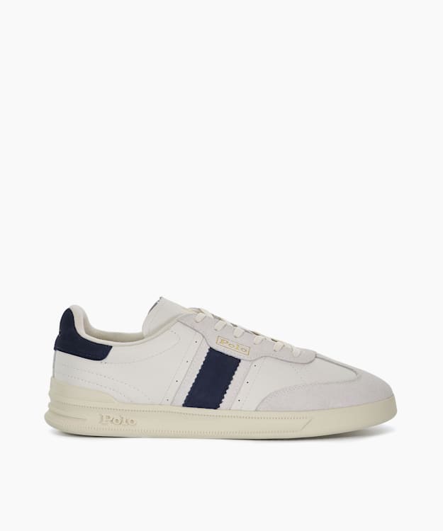 Htr Aera White, Court Leather Lace-Up Trainers | Dune London