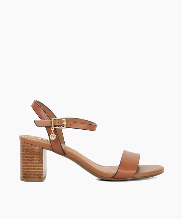 Brown heeled sandals best sale