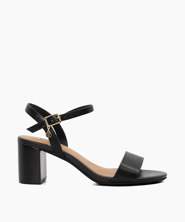 Black leather hotsell sandals heels