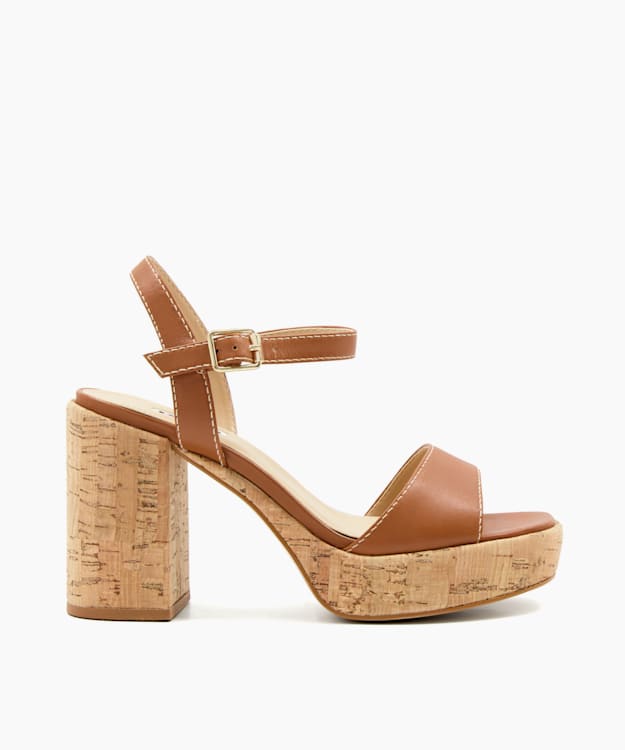 Dark brown 2024 block heel sandals