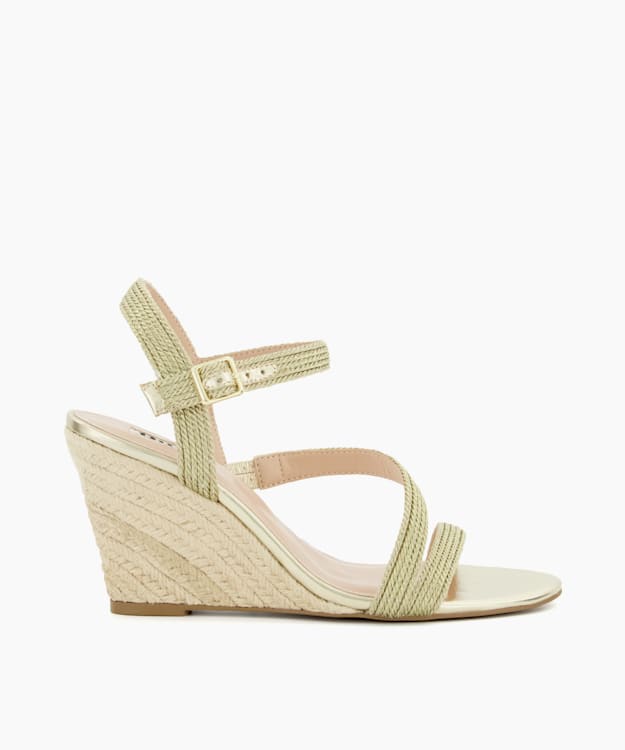 Dune store nude wedges