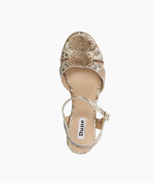 Dune sales snakeskin sandals