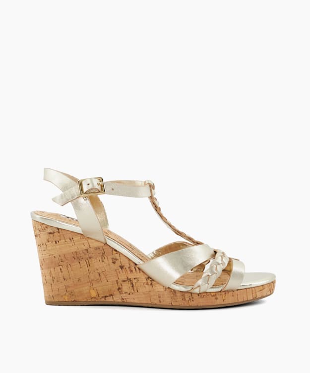 Metallic on sale wedge shoes