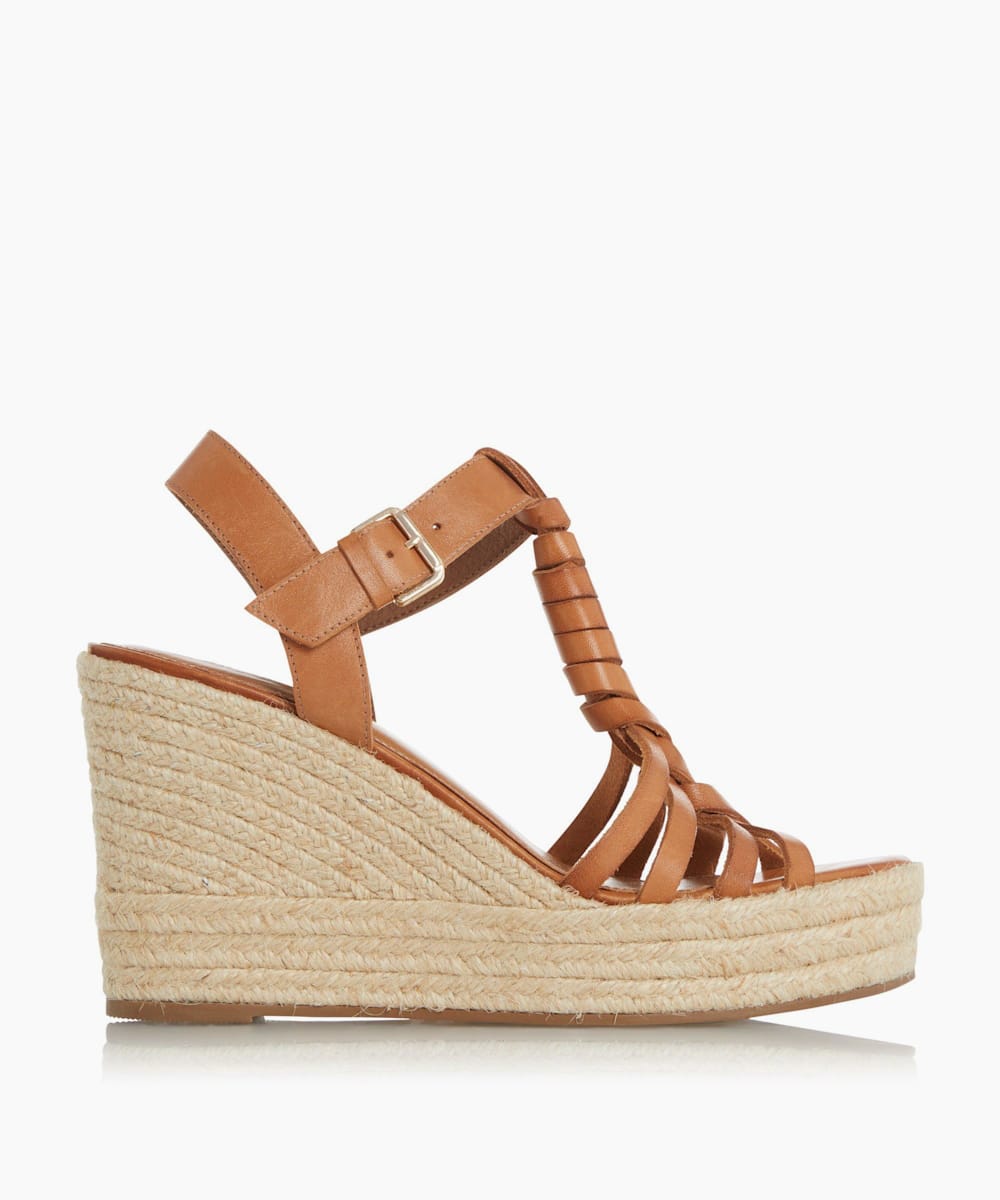 Ladies cheap tan wedges