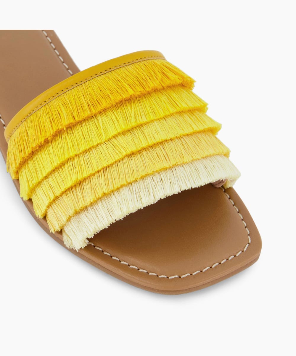 yellow fringe sandals