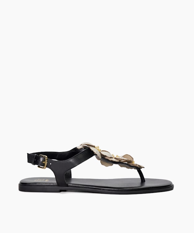 Dune London loopy slip on flat sandals in black