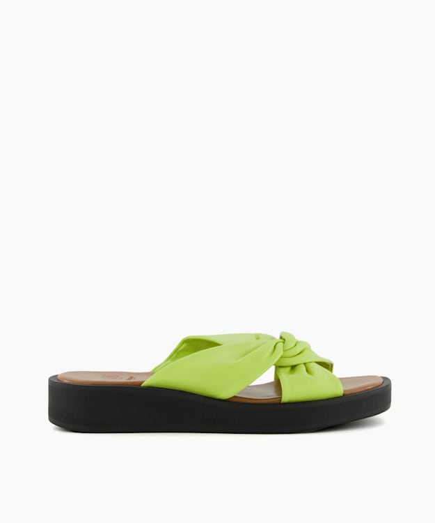 Lime green 2025 flat sandals